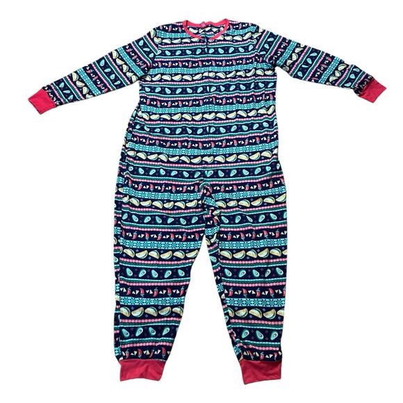 Jammies For Your Families Women's XL One Piece Pajama Set Tacos and Christmas - Picture 1 of 6